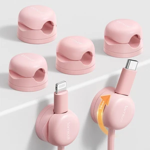 6 Pack Pink Rotatable Spring Cord Organizer Cable Clips 6 Pack Pink Rotatable Spring Cord Organizer Cable Clips
