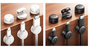 Compact Cord Organizer Cable Clips Black & White Compact Cord Organizer Cable Clips Black & White