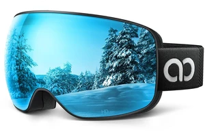 Ski Goggles with 3X Anti-Fog - 100% UV Protection, OTG, Gifts for Skiing, Snowboard, Snowmobile, Men, Women Ski Goggles with 3X Anti-Fog - 100% UV Protection, OTG, Gifts for Skiing, Snowboard, Snowmobile, Men, Women