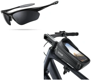 Bike Frame Bag Waterproof + 22g Polarized Sports Sunglasses for Men Women Bike Frame Bag Waterproof + 22g Polarized Sports Sunglasses for Men Women