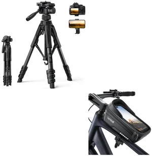 17.6LBS Max Load Camera Tripod + 1s Release Bike Frame Bag Waterproof 17.6LBS Max Load Camera Tripod + 1s Release Bike Frame Bag Waterproof