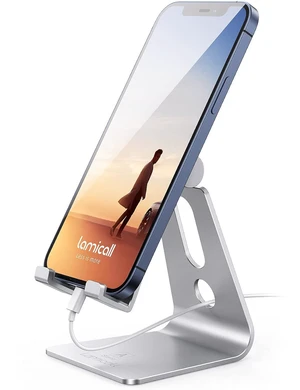 Aluminum Cell Phone Stand, Adjustable Desk Phone Holder for iPhone Aluminum Cell Phone Stand, Adjustable Desk Phone Holder for iPhone