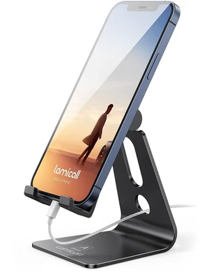 Aluminum Cell Phone Stand, Adjustable Desk Phone Holder for iPhone Aluminum Cell Phone Stand, Adjustable Desk Phone Holder for iPhone