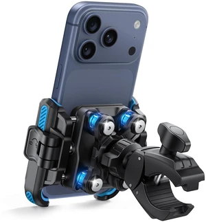 Motorcycle Bike Phone Mount Holder for 6-7.2" Phones, Blue Motorcycle Bike Phone Mount Holder for 6-7.2" Phones, Blue