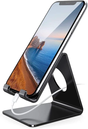 Cell Phone Stand, Phone Dock: Cradle, Holder, Stand for Office Desk - Black Cell Phone Stand, Phone Dock: Cradle, Holder, Stand for Office Desk - Black