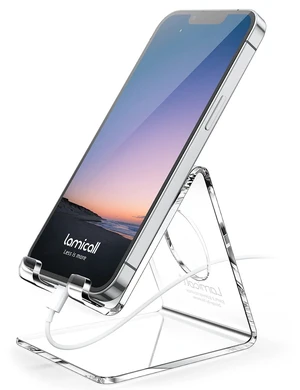 Clear Acrylic Cell Phone Stand, Office Desk Decor Accessories Clear Acrylic Cell Phone Stand, Office Desk Decor Accessories