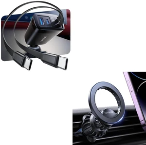 Retractable Car Charger + for MagSafe Car Mount Retractable Car Charger + for MagSafe Car Mount