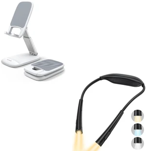 White Cellphone Stand and Ultra-Light Book Light for Neck White Cellphone Stand and Ultra-Light Book Light for Neck