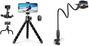 Tripod for iPhone and Gooseneck Phone Holder for Bed Tripod for iPhone and Gooseneck Phone Holder for Bed