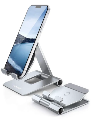 Aluminum Metal Adjustable Cell Phone Stand Desk - Heavy Duty Foldable Desktop Phone Holder, for iPhone 17 16 15 14, Plus, Pro, Pro Max, 13 12 Plus, Galaxy S26 25, 4-11'' Sliver Aluminum Metal Adjustable Cell Phone Stand Desk - Heavy Duty Foldable Desktop Phone Holder, for iPhone 17 16 15 14, Plus, Pro, Pro Max, 13 12 Plus, Galaxy S26 25, 4-11'' Sliver