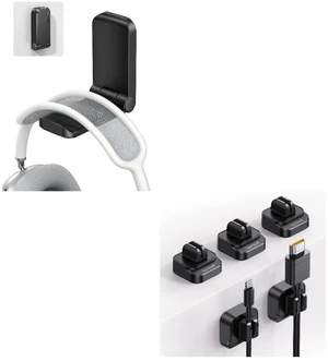 Headphone Stand, Headset Holder and 5Pack Cable Spring Holder Clips Headphone Stand, Headset Holder and 5Pack Cable Spring Holder Clips