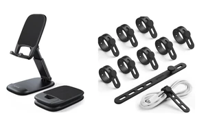 Silicone Cable Ties + Foldable Phone Stand Silicone Cable Ties + Foldable Phone Stand