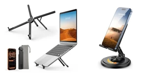 Ultra Lightweight Laptop Stand for Desk + 360° Rotation Cell Phone Stand for Desk Ultra Lightweight Laptop Stand for Desk + 360° Rotation Cell Phone Stand for Desk