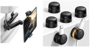 Rotatable Cable Clips + Car Headrest Tablet Holder Rotatable Cable Clips + Car Headrest Tablet Holder