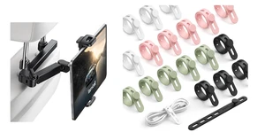 20Pack Silicone Cable Ties + Car Tablet Holder 20Pack Silicone Cable Ties + Car Tablet Holder
