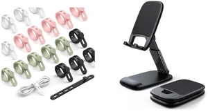 20Pack Silicone Cable Ties + Phone Stand 20Pack Silicone Cable Ties + Phone Stand