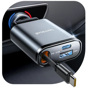 Retractable Car Charger USB C 57W Charging for iPhone 17 16 15 Retractable Car Charger USB C 57W Charging for iPhone 17 16 15