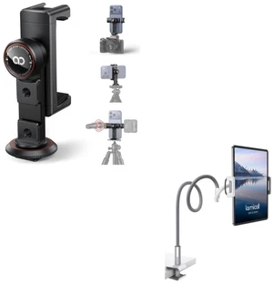 3-in-1 Aluminum Phone Tripod Mount + Gooseneck Tablet Holder 3-in-1 Aluminum Phone Tripod Mount + Gooseneck Tablet Holder