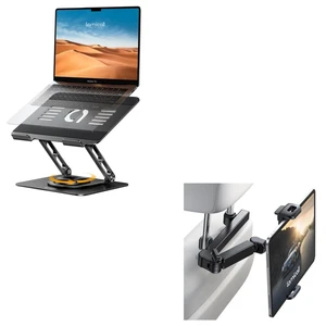 Laptop Stand for Desk with 360 Rotating Base + 3 in 1 Extension Arm Headrest Tablet Holder Laptop Stand for Desk with 360 Rotating Base + 3 in 1 Extension Arm Headrest Tablet Holder