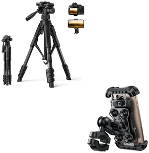 17.6LBS Max Load Camera Tripod + Motorcycle Phone Mount Holder Metal Extension Arm 17.6LBS Max Load Camera Tripod + Motorcycle Phone Mount Holder Metal Extension Arm