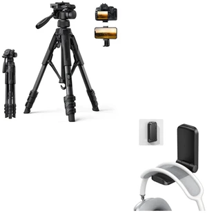 17.6LBS Max Load Camera Tripod + Sticky Headphone Stand 17.6LBS Max Load Camera Tripod + Sticky Headphone Stand