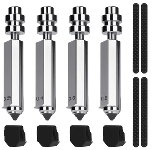 4pcs for Anycubic Kobra X/Kobra 4 Nozzle 0.25/0.4/0.6/0.8mm,Titanium Alloy Heat Break Hardened Steel Nozzle, High Temperature Wear Resistant Electroplated Hot End Kit for Anycubic Kobra X/Kobra 4 Hote 4pcs for Anycubic Kobra X/Kobra 4 Nozzle 0.25/0.4/0.6/0.8mm,Titanium Alloy Heat Break Hardened Steel Nozzle, High Temperature Wear Resistant Electroplated Hot End Kit for Anycubic Kobra X/Kobra 4 Hote