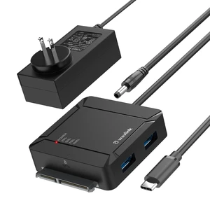 USB-C HDD Docking Station, Dual-Bay 2 USB 3.0 Ports & 12V/3A, 5Gbps USB-C HDD Docking Station, Dual-Bay 2 USB 3.0 Ports & 12V/3A, 5Gbps