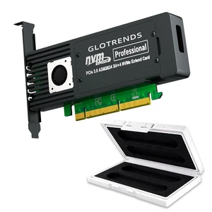 M.2 NVMe Adapter + 4-Bay M.2 SSD Enclosure Bundle, PCIe 3.0 X8 with Bifurcation, RAID Support for 2280/2260/2242/2230 SSD M.2 NVMe Adapter + 4-Bay M.2 SSD Enclosure Bundle, PCIe 3.0 X8 with Bifurcation, RAID Support for 2280/2260/2242/2230 SSD