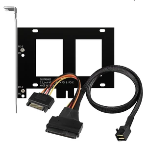 12G Mini-SAS(SFF-8643) to U.2 (SFF-8639) NVMe SSD Cable 0.5M with U.2 SSD Mounting Bracket (PCI-SFF8643) 12G Mini-SAS(SFF-8643) to U.2 (SFF-8639) NVMe SSD Cable 0.5M with U.2 SSD Mounting Bracket (PCI-SFF8643)