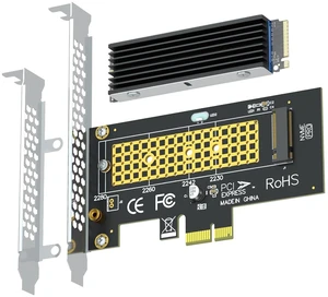 PA09-X1HS M.2 NVMe to PCIe 4.0 X1 Adapter with Heatsink PA09-X1HS M.2 NVMe to PCIe 4.0 X1 Adapter with Heatsink