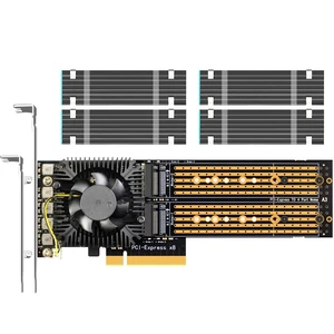 PA40 Quad M.2 NVMe to PCIe 3.0 X8 Adapter with 4 Sets of M.2 Heatsink PA40 Quad M.2 NVMe to PCIe 3.0 X8 Adapter with 4 Sets of M.2 Heatsink