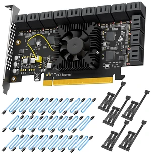 SA3824C 24 Port SATA Expansion Card, SATA III 6Gbps, 4 x ASM1164 SA3824C 24 Port SATA Expansion Card, SATA III 6Gbps, 4 x ASM1164