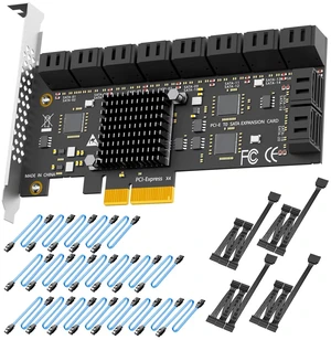SA3220C 20 Port PCIe SATA Expansion Card, SATA III 6Gbps, ASM1164 SA3220C 20 Port PCIe SATA Expansion Card, SATA III 6Gbps, ASM1164