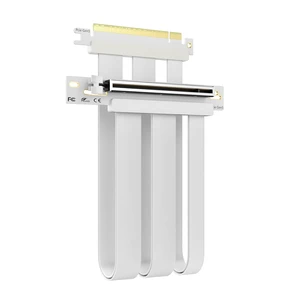 300mm PCIe 5.0 x16 GPU Riser Cable, 90 Degree Right Angle, White 300mm PCIe 5.0 x16 GPU Riser Cable, 90 Degree Right Angle, White