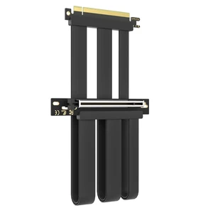 300mm PCIe 5.0 x16 GPU Riser Cable, 90 Degree Right Angle, Black 300mm PCIe 5.0 x16 GPU Riser Cable, 90 Degree Right Angle, Black