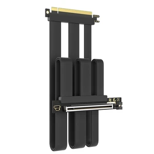 400mm PCIe 5.0 x16 GPU Riser Cable, 90 Degree Right Angle, Black 400mm PCIe 5.0 x16 GPU Riser Cable, 90 Degree Right Angle, Black