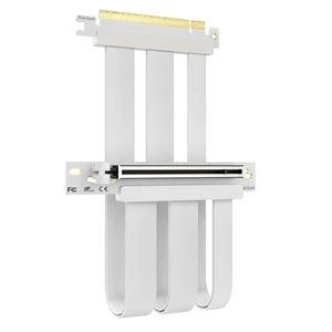 250mm PCIe 5.0 x16 GPU Riser Cable, 90 Degree Right Angle, White 250mm PCIe 5.0 x16 GPU Riser Cable, 90 Degree Right Angle, White