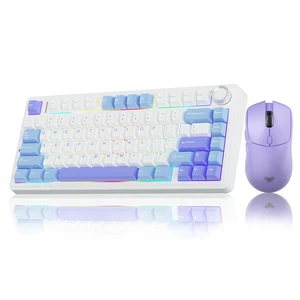 Wireless Keyboard and Mouse Combo, F75 75% Mechanical Keyboards,Hot Swappable Custom Keyboard+SC580X Wireless Gaming Mouse Light Purple Wireless Keyboard and Mouse Combo, F75 75% Mechanical Keyboards,Hot Swappable Custom Keyboard+SC580X Wireless Gaming Mouse Light Purple