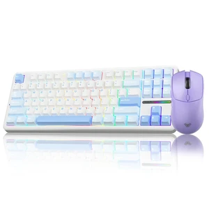 Wireless Keyboard and Mouse Combo, F87 Mechanical Keyboard+SC580X Wireless Gaming Mouse Light Purple Wireless Keyboard and Mouse Combo, F87 Mechanical Keyboard+SC580X Wireless Gaming Mouse Light Purple