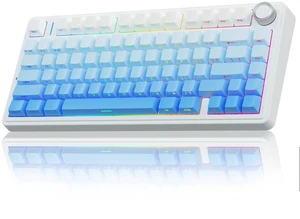 F75 Gasket Mechanical Keyboard, 75% Wireless Hot Swappable Gaming Keyboard with Five-Layer Padding&Knob, Bluetooth/2.4GHz/USB-C, RGB Light. (Blue) F75 Gasket Mechanical Keyboard, 75% Wireless Hot Swappable Gaming Keyboard with Five-Layer Padding&Knob, Bluetooth/2.4GHz/USB-C, RGB Light. (Blue)