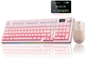 S98 Pro Wireless Mechanical Keyboard with Screen & Knob SC580 Wireless Gaming Mouse S98 Pro Wireless Mechanical Keyboard with Screen & Knob SC580 Wireless Gaming Mouse