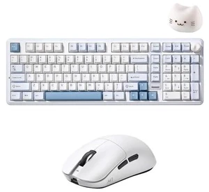 B98 PRO Wireless Mechanical Keyboard (Blue, Milk V2 Linear Switch), M1 Wireless Mouse (White) B98 PRO Wireless Mechanical Keyboard (Blue, Milk V2 Linear Switch), M1 Wireless Mouse (White)