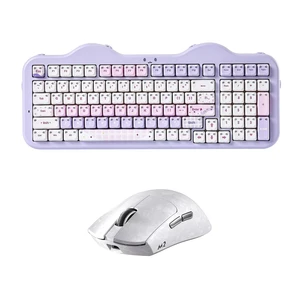 C98 Wireless Mechanical Keyboard (Purple, Candy Switch), M2 Wireless Gaming Mouse (White) C98 Wireless Mechanical Keyboard (Purple, Candy Switch), M2 Wireless Gaming Mouse (White)