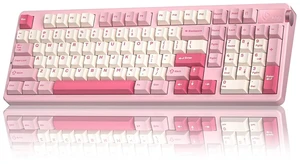 LEOBOG A98 Wireless Mechanical Pink Creamy Keyboard with Number Pad Knob LEOBOG A98 Wireless Mechanical Pink Creamy Keyboard with Number Pad Knob