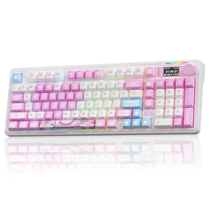 LINGBAO K98 PRO Anime Mechanical Wireless Gaming Keyboard with Screen Knob LINGBAO K98 PRO Anime Mechanical Wireless Gaming Keyboard with Screen Knob