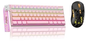 Aula MINI60 HE PRO - 60% Mechanical Gaming Keyboard Wireless, Hall Effect Magnetic Switch(Pink)+SM802 Wireless Gaming Mouse,24,000 DPI Max,Lightweight Computer Mouse for Laptop/PC Aula MINI60 HE PRO - 60% Mechanical Gaming Keyboard Wireless, Hall Effect Magnetic Switch(Pink)+SM802 Wireless Gaming Mouse,24,000 DPI Max,Lightweight Computer Mouse for Laptop/PC
