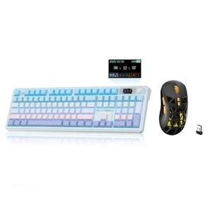 LINGBAO K108 Pro And Mouse Combo, Tri-Mode 2.4GHz/BT/Wired USB Rechargeable Creamy Keyboard with Number Pad+ SM802 Wireless Gaming Mouse,24,000 DPI Max68g Lightweight Computer Mouse for Laptop LINGBAO K108 Pro And Mouse Combo, Tri-Mode 2.4GHz/BT/Wired USB Rechargeable Creamy Keyboard with Number Pad+ SM802 Wireless Gaming Mouse,24,000 DPI Max68g Lightweight Computer Mouse for Laptop