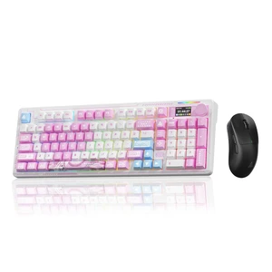 LINGBAO K98 PRO Anime Mechanical Wireless Gaming Keyboard +SM850 Mouse Set LINGBAO K98 PRO Anime Mechanical Wireless Gaming Keyboard +SM850 Mouse Set