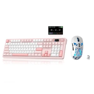LINGBAO K108 Pro And Mouse Combo, Tri-Mode 2.4GHz/BT/Wired USB Rechargeable Creamy Keyboard with Number Pad+ SM802 Wireless Gaming Mouse,24,000 DPI Max68g Lightweight Computer Mouse for Laptop LINGBAO K108 Pro And Mouse Combo, Tri-Mode 2.4GHz/BT/Wired USB Rechargeable Creamy Keyboard with Number Pad+ SM802 Wireless Gaming Mouse,24,000 DPI Max68g Lightweight Computer Mouse for Laptop