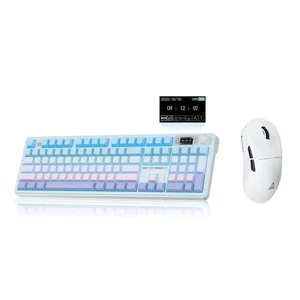LINGBAO K108 Pro and Mouse Combo, Tri-Mode 2.4GHz/BT/Wired USB Rechargeable Creamy Keyboard with Number Pad+ SM850 Wireless Gaming Mouse Programmable Buttons,24000 DPI Adjustable for PC/Mac LINGBAO K108 Pro and Mouse Combo, Tri-Mode 2.4GHz/BT/Wired USB Rechargeable Creamy Keyboard with Number Pad+ SM850 Wireless Gaming Mouse Programmable Buttons,24000 DPI Adjustable for PC/Mac